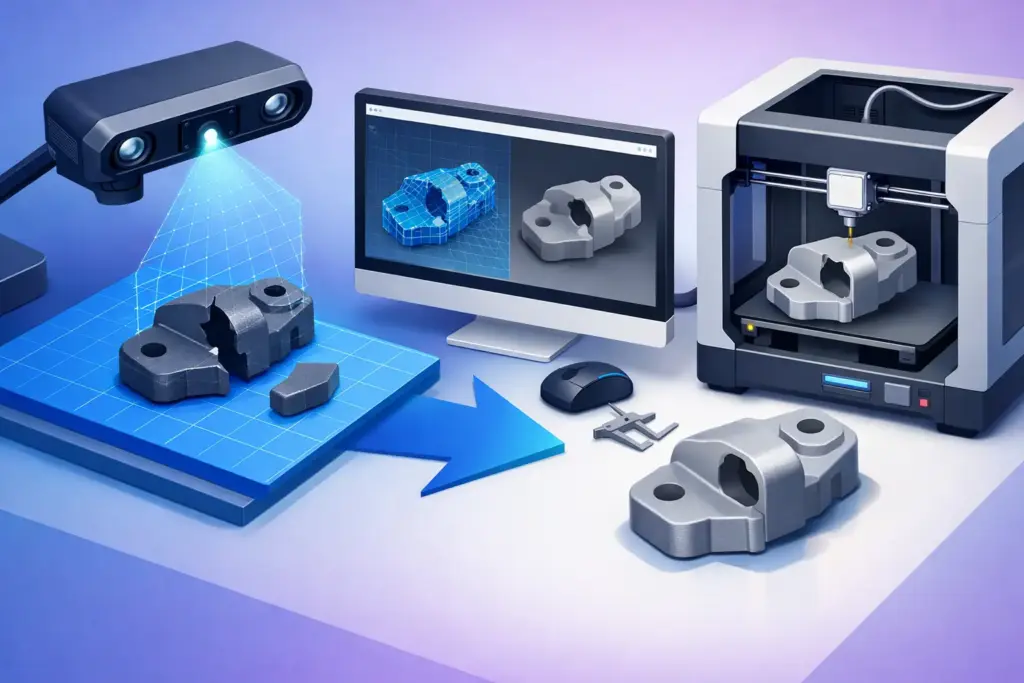 Replicare un pezzo rotto con scansione 3D