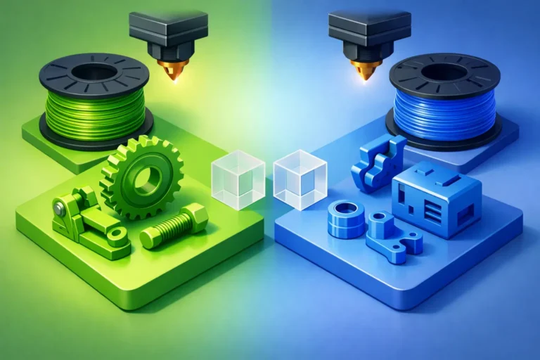 Confronto PLA PETG per pezzi funzionali e prototipi